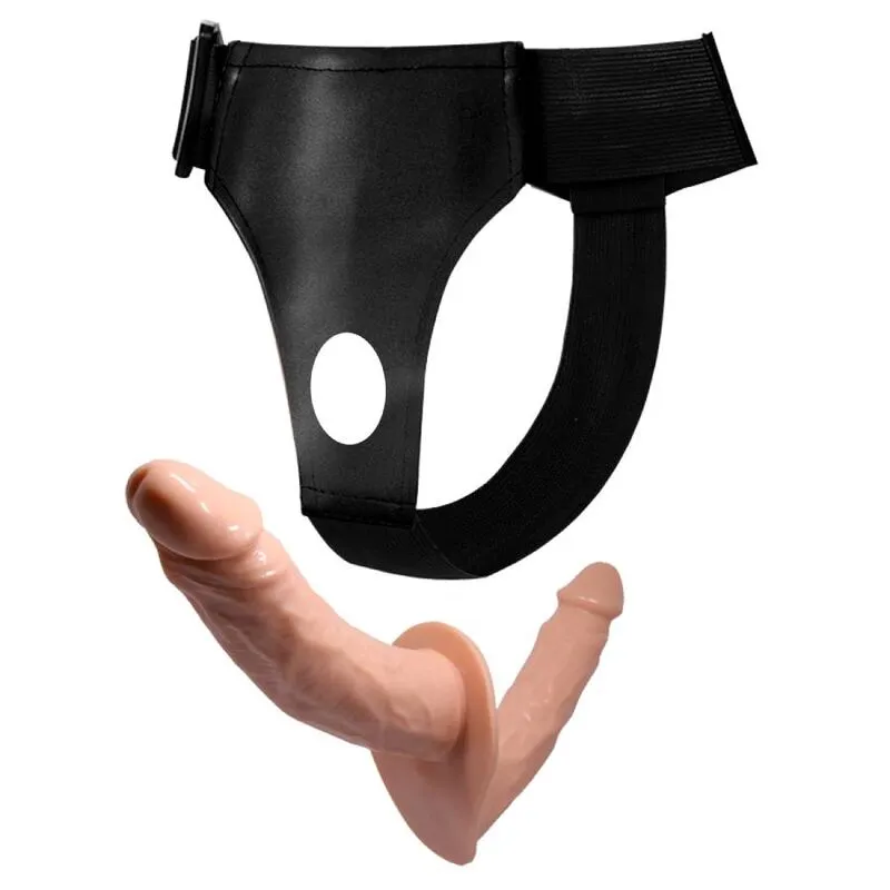 Gode Ceinture Double Extrémité 18cm et 15cm Chair - Baile