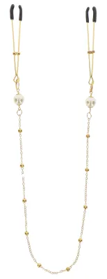 Pince-tétons avec chaîne TWEEZERS PEARLS Taboom Dorées