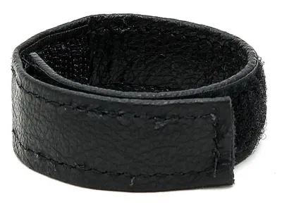 Anneau pénien en cuir avec Scratch 22mm Noir