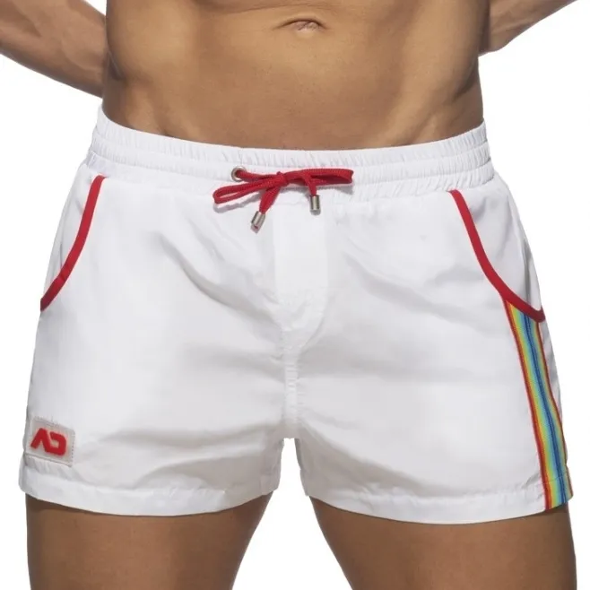Short de bain RAINBOW TAPE Blanc