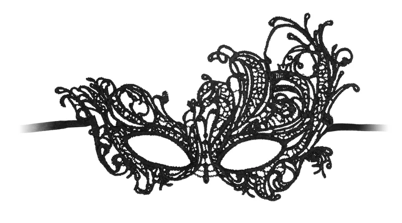 Royal Black Lace Mask  - Black
