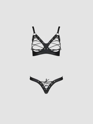 Ensemble 2 Pièces Ouvert Celine Leather Collection Noir