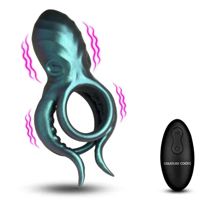 Creature Cocks - Octo Grip Anneau Pénien Vibrant - Bleu