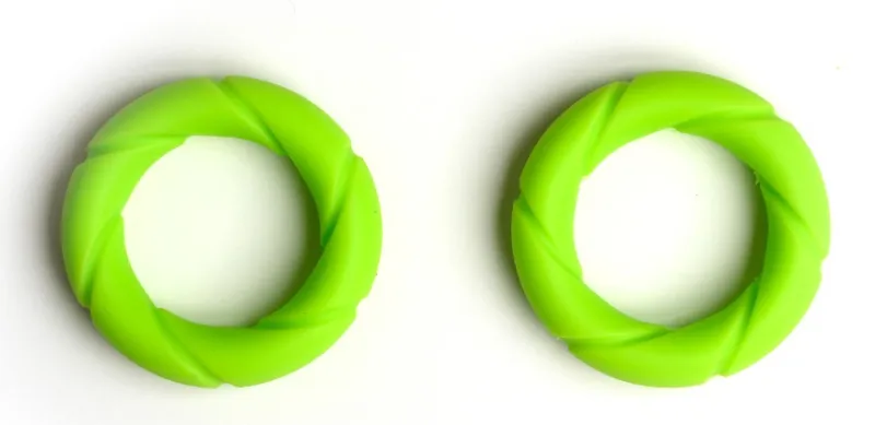 Lot de 2 Anneaux péniens Silicone READY RINGS 28 mm Verts
