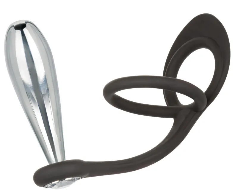Ballstretcher et Plug bijou en métal GLIDER Star Fucker 9 x 2.8cm