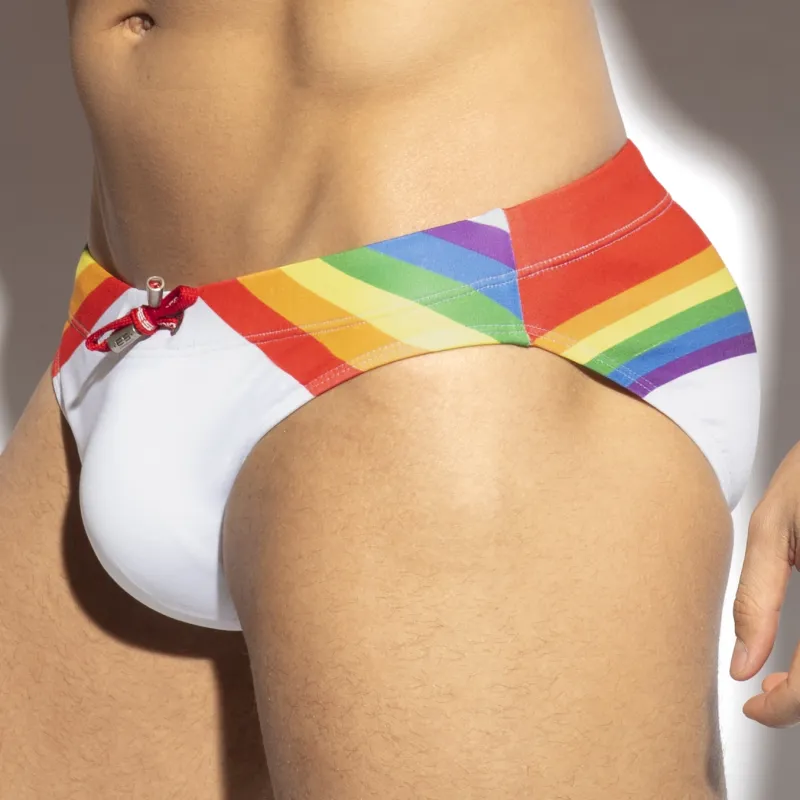 Slip de bain ES SWIM RAINBOW Blanc-Rainbow