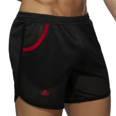 Short POCKET LONG ROCKY Noir et Rouge