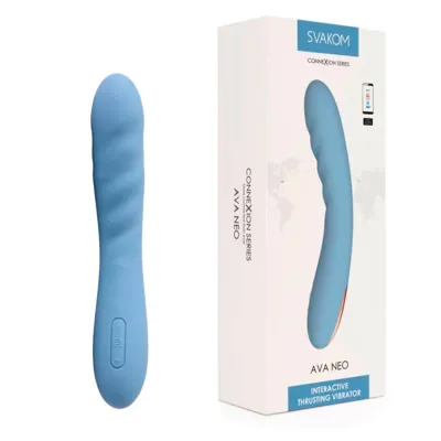 Vibromasseur va-et-vient connecté Ava Neo Svakom - 3,30 cm Bleu clair