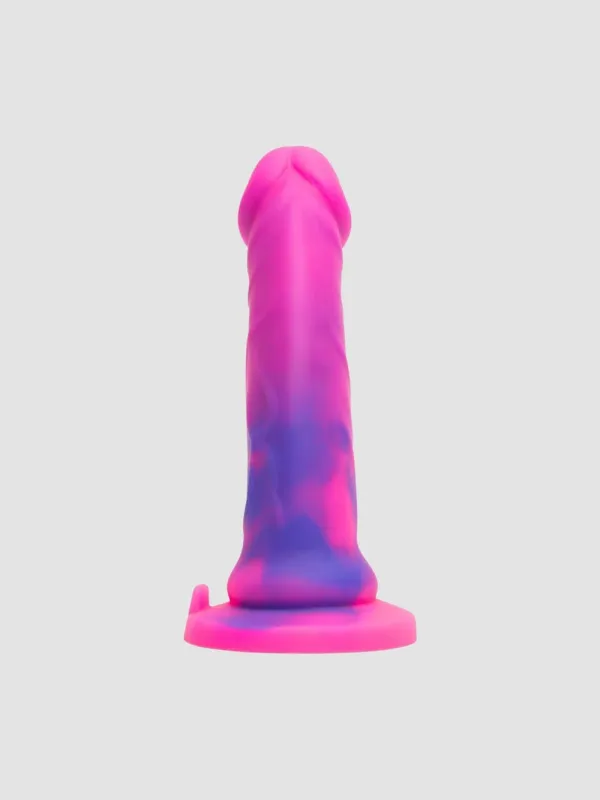 Gode ventouse silicone multicolore rose 17,8 cm Luxe