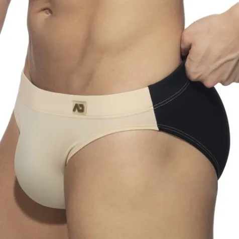 Slip de bain BICOLOR SWIM Beige-Noir