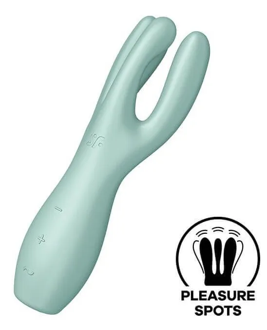 Stimulateur de clitoris THREESOME Satisfyer 14cm Vert