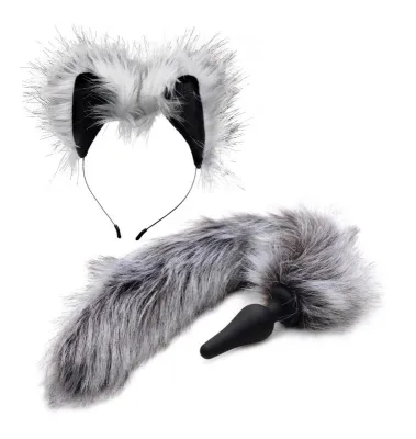 TAILZ - Plug Queue de Loup Gris & Oreilles
