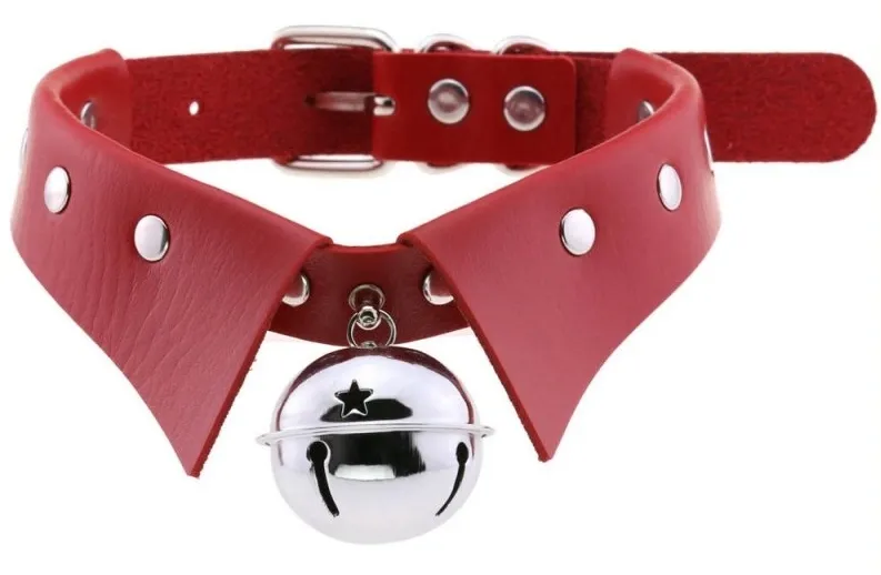 Collier ras de cou avec Grelot JING Rouge