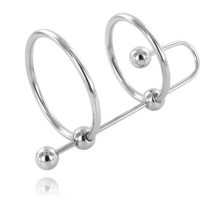 Anneau Cockring Double Metal Hard avec Butée Urétrale