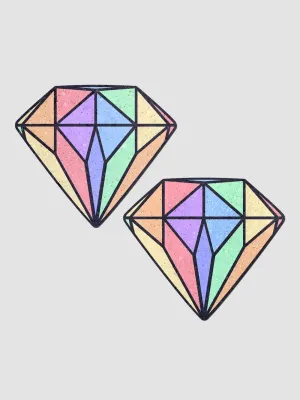 Caches-Tétons Diamant Arc-En-Ciel Pastel