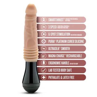 Dr. Skin Silicone - Dr. Knight - Gode à mouvements et vibrations - Beige