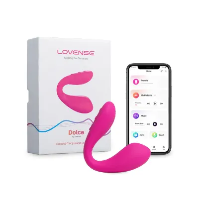 Double Stimulateur Connecté Dolce de Lovense - 19,5 cm Rose
