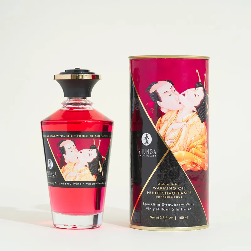 Huile chauffante aphrodisiaque -   Fraise / Vin pétillant