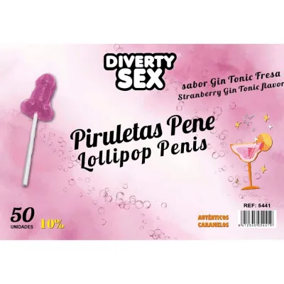 Sucettes pénis gin tonic fraise Diablo Goloso - Diverty Sex