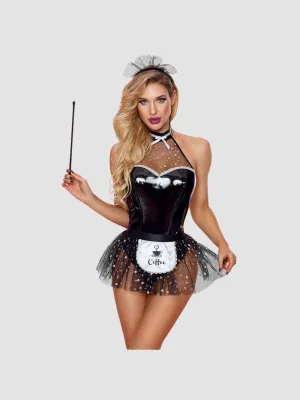 Costume 4 Pièces Soubrette Noir & Blanc