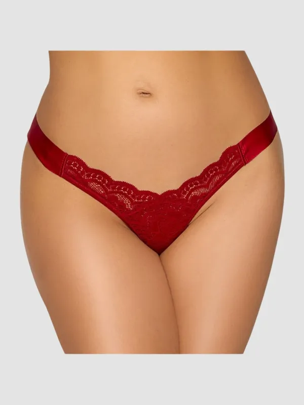 String ruban dentelle rouge