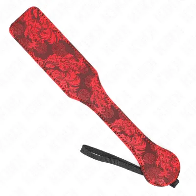 Paddle BDSM motif floral rouge 32 cm - Kink