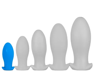 Plug en silicone SAURUS EGG S 10 x 4.5cm Bleu