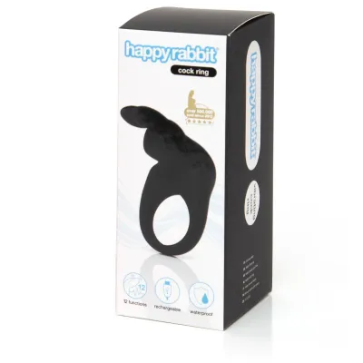Happy Rabbit – Cockring Lapin – Noir