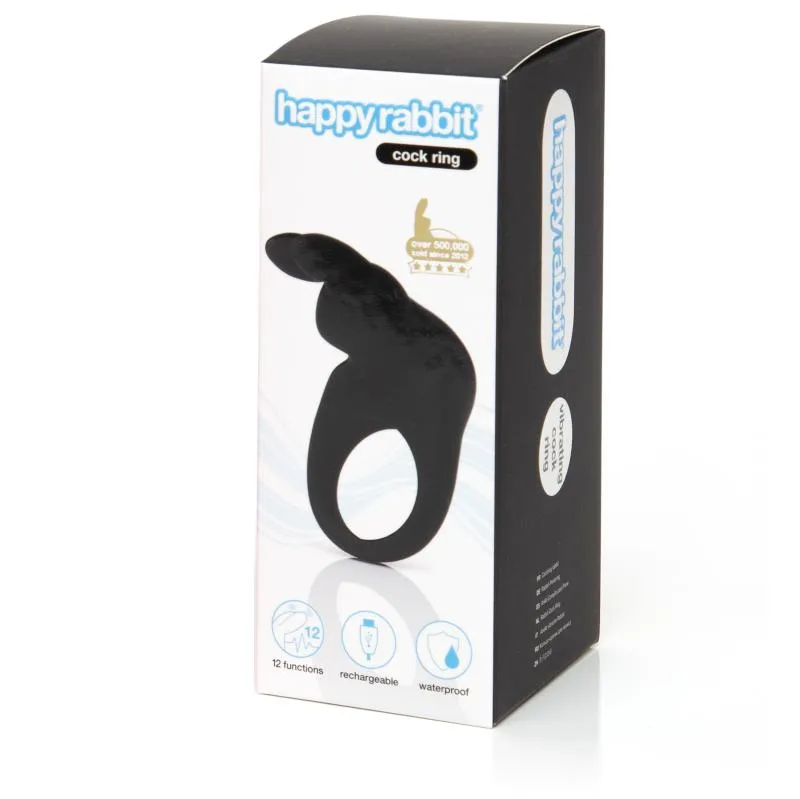 Happy Rabbit – Cockring Lapin – Noir
