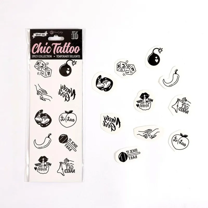 Secret Play Set de 10 tatouages éphémères SPICY COLLECTION