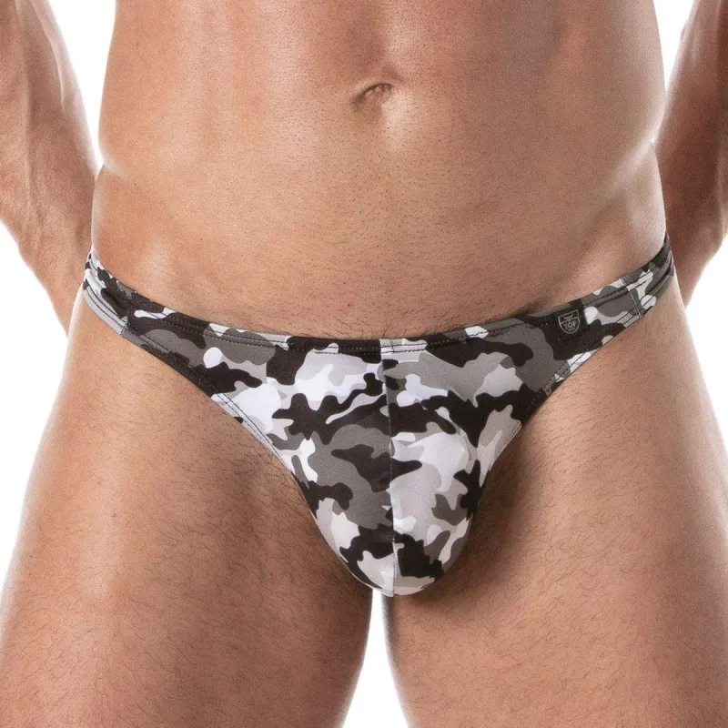 String de bain ICONIC SWIM Camouflage Gris