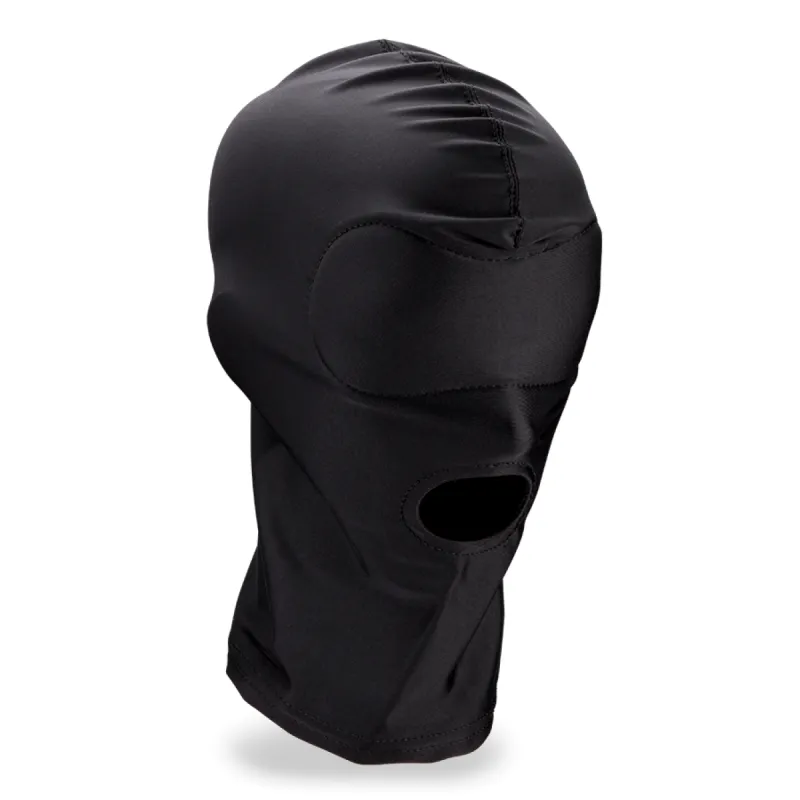 Cagoule BDSM occultante avec ouverture buccale
