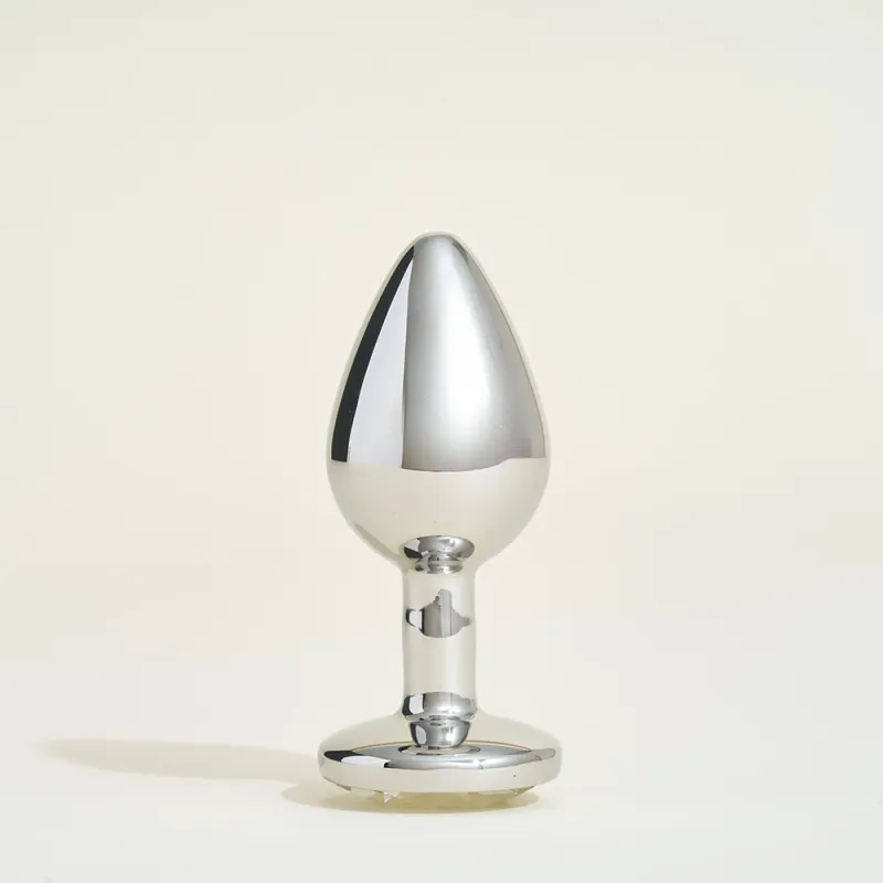 Plug métal bijou Steel Cristal transparent - M