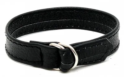 Anneau pénien en cuir LINE 11mm Noir