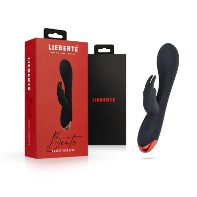 Lieberté - Vibromasseur Rabbit "Beate" - Noir/Rouge