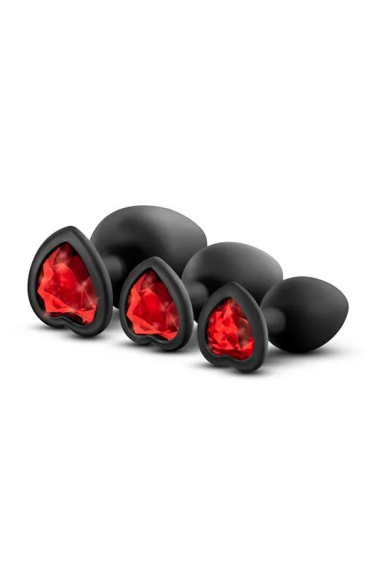 Blush - Kit d’Entraînement Luxe Bling Plugs Noir avec Pierres Rouges