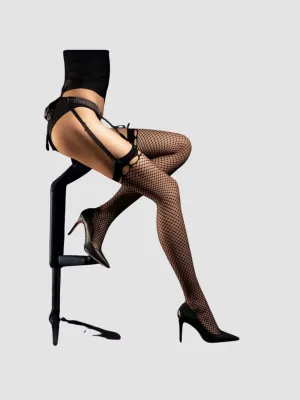 Bas Burlesque 30 DEN Résille Noirs