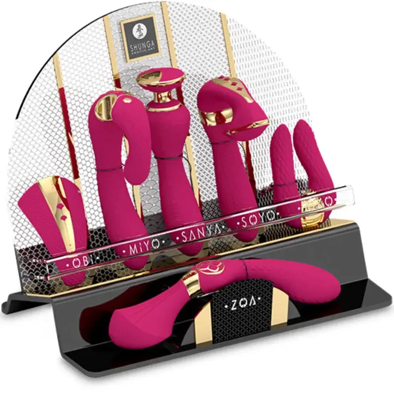 Présentoir 6 masseurs intimes fuchsia - Shunga