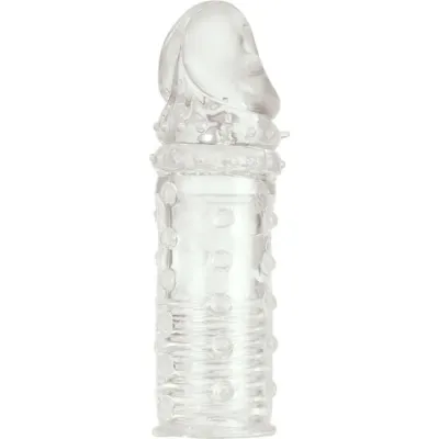 Manchon Pénis Nervuré Translucide +5cm - CalExotics