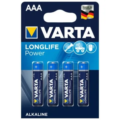 Piles alcalines AAA LR03 Longlife Power pack de 4 - Varta