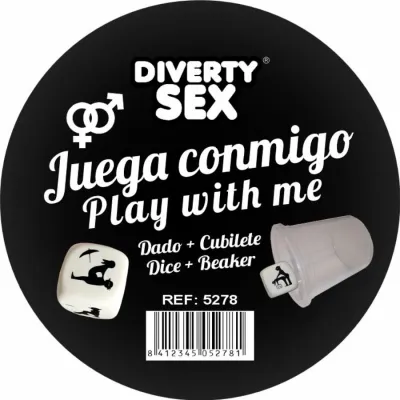 Dé érotique positions blanc avec gobelet - Diablo Picante