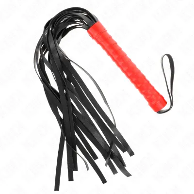 Mini fouet BDSM rouge avec lanière de sécurité 50 cm - Kink