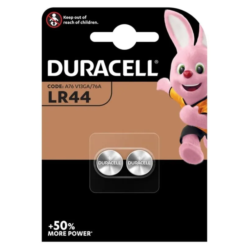 Pile bouton LR44 1,5V lot de 2 - Duracell