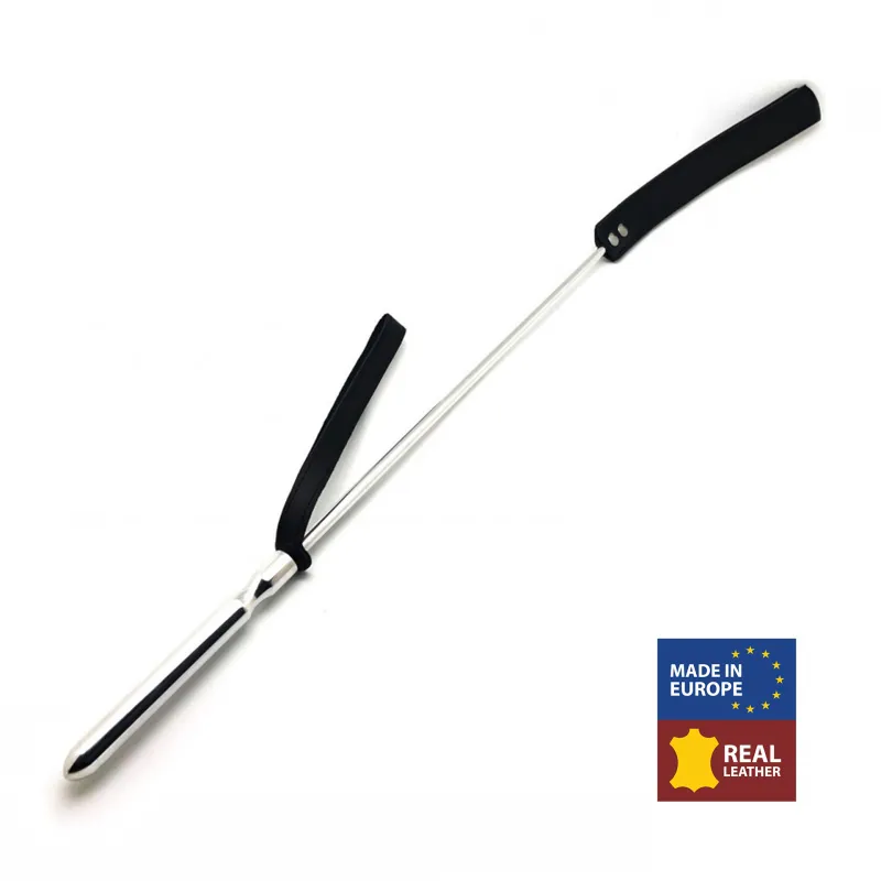Cravache Métal et Cuir 70 cm