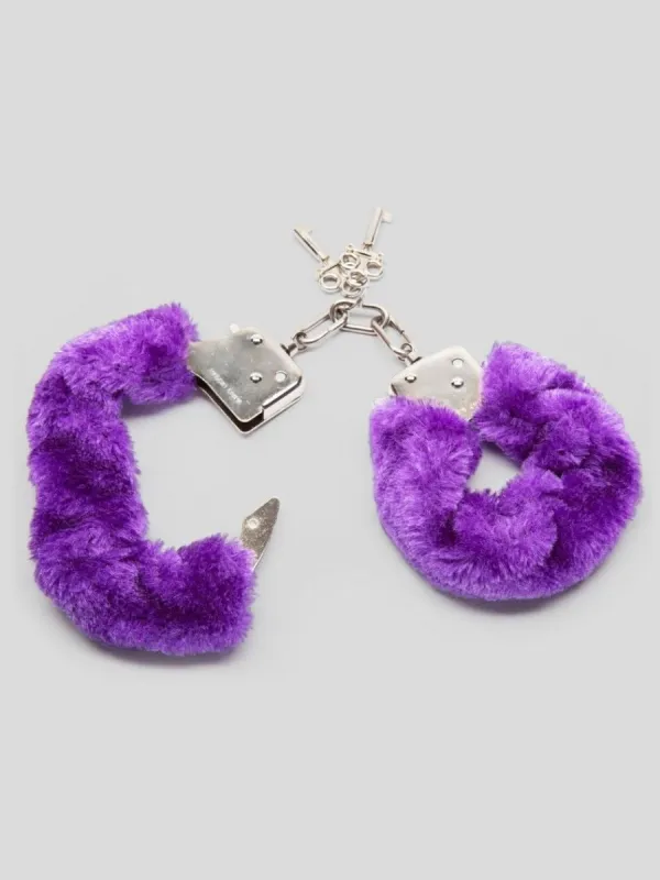 Menottes en métal avec fourrure Furry Handcuffs violet