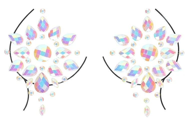 Stickers Cache-seins strass phosphorescents GLOW NIPPLES