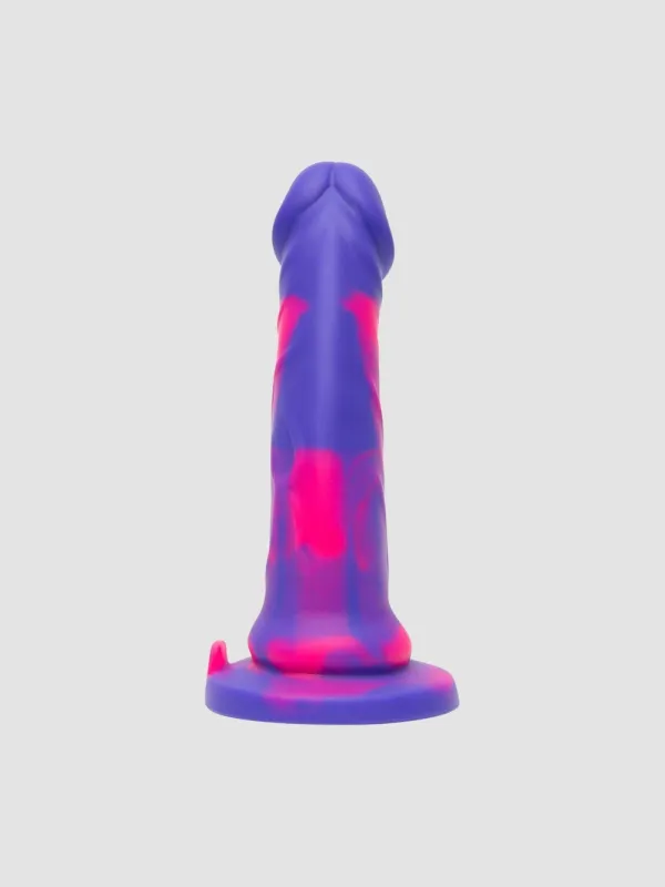 Gode ventouse silicone multicolore violet 17,8 cm Luxe