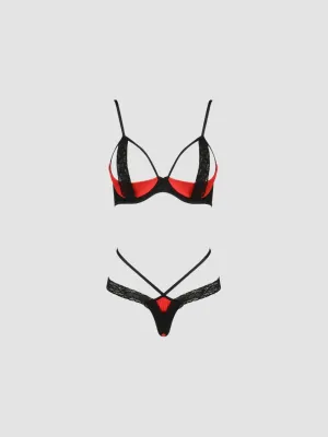 Ensemble 2 Pièces Femmina Devil Collection Rouge & Noir