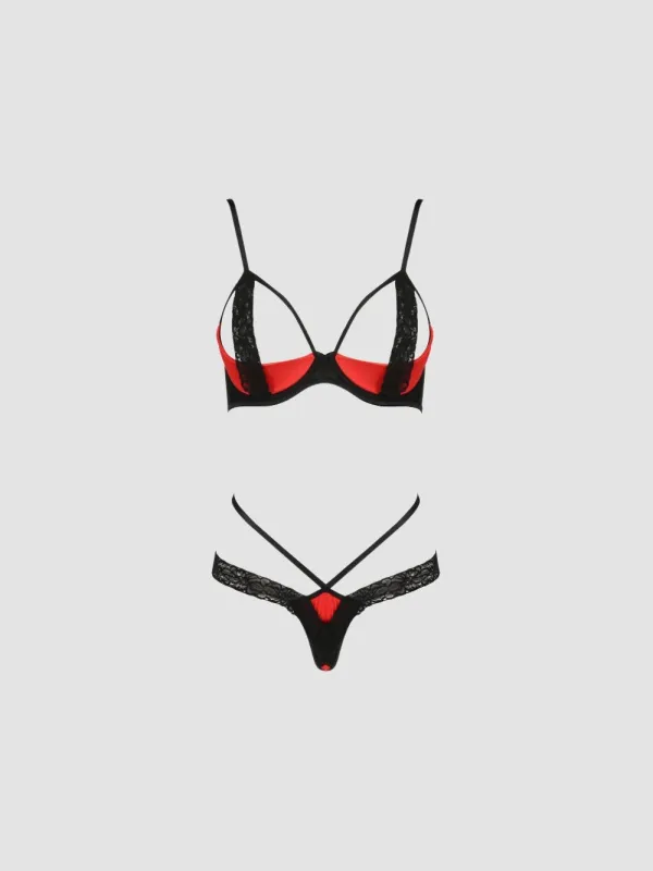 Ensemble 2 Pièces Femmina Devil Collection Rouge & Noir