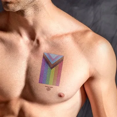 Tatouage éphémère PRIDE FLAG 10 x 10cm